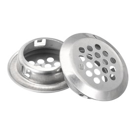 uxcell 25mm(1") Circular Soffit Vent, 20pcs Stainless Steel Round Air Vents Mesh Hole Louver for Kitchen Bathroom Cabinet, Silver Tone