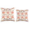 Pink Pumpkins, Fall Leaves, Plaid, Autumn Season Decoration Throw Pillow