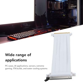 Asixxsix PCIE 4.0 Riser Cable, 128Gbps High Speed Flexible GPU Extension Riser Cable Adapter Compatible with 4.0 3.0 2.0 1.0, Future Proof for Gen 5 GPU Vertical Mount (20cm)