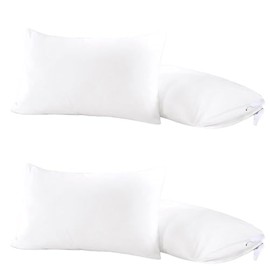 GOHAR HOME Pillow Cases 4 Packs 100% Soft Microfiber Pillowcase. Long Lasting Colors, Fade & Wrinkle Resistant Pillowcases (White)