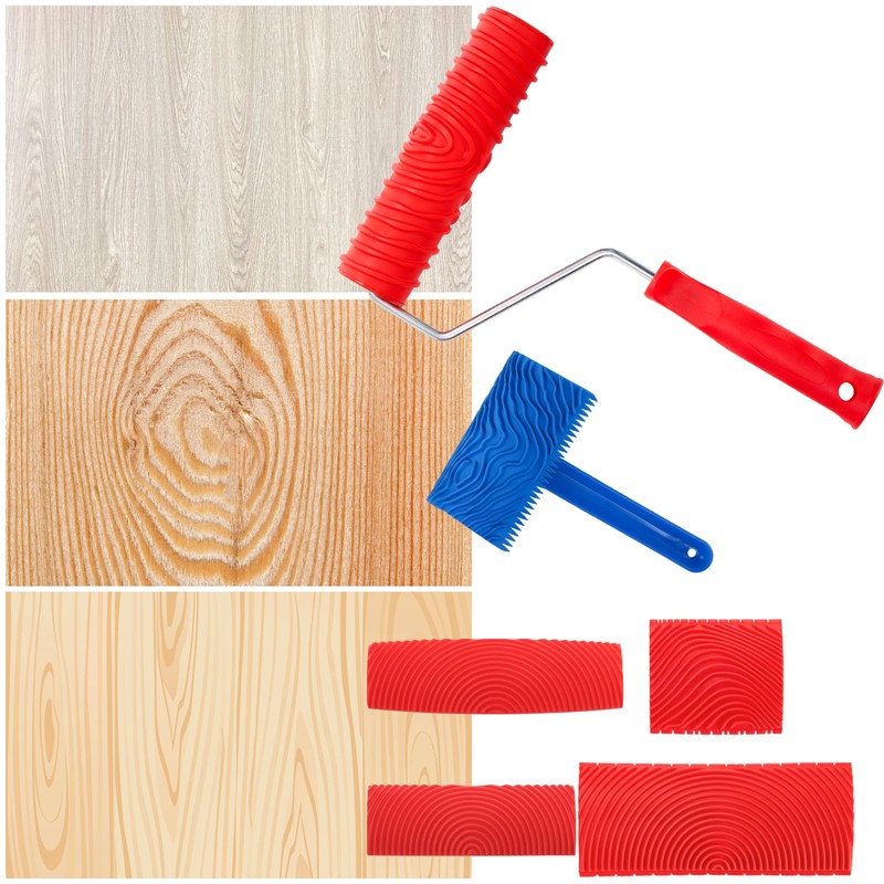 DEAYOU 6 Pack Wood Grain Tool Set, 7" Faux Wood