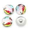 Flower Pattern Glass Chunk Charm Button Fits Chunk Bracelet 18mm
