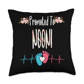 Promoted to NOONI Pregnancy Announcement Christmas Soon to Throw Pillow, 18x18, Multicolor