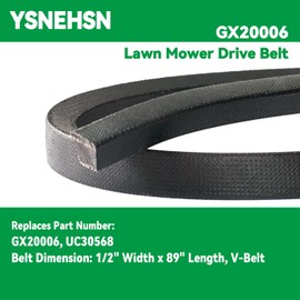 GX20006 Lawn Mower Drive Belt Fits for John Deere D110 D120 D125 D130 D140 D155 D160 D170 L110 L111 L118 L120 L130 LA115 LA125 LA135 Lawn Tractor Mower (1/2" x 89")