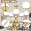 Yolsunes 5-Light Gold Chandelier, Globe Modern Sputnik Light Fixture with