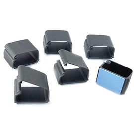 Kable Kontrol Plastic Cable Clips – Adhesive Back – 1” Length – 1.25” Width – 0.75” Height – Black – PVC Plastic – 6 Pcs/Pack – Wire Clips – Self-Adhesive Cable Organizer – Wire Management