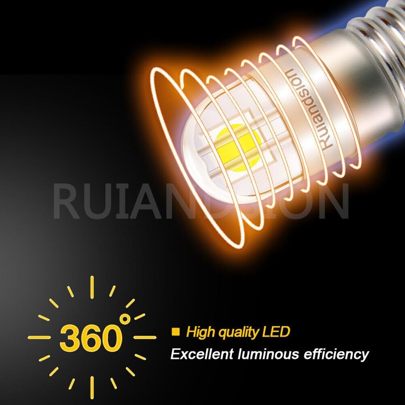 Ruiandsion E10 LED Bulb 6V Non Polarity 200LM 6000K White