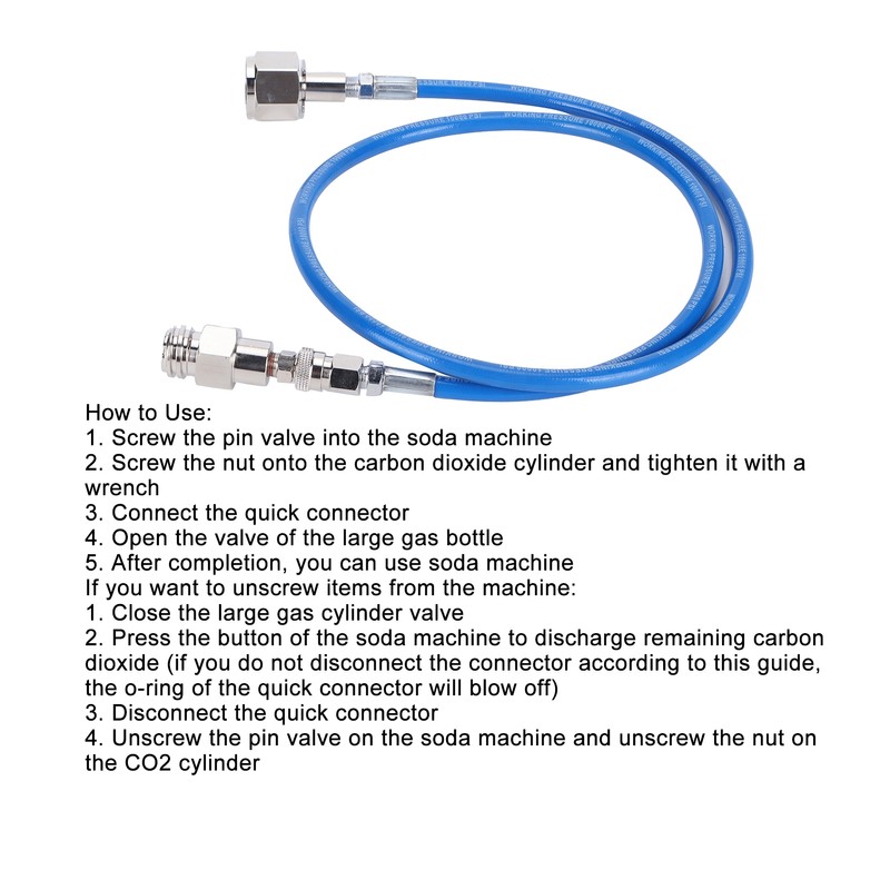 G5/8-14 1 Universal CO2 Gas Cylinder Soda Hose Adapter 1m