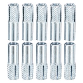 DTGN M6 x 25mm Drop-In Anchors - 50 Pack - Good for Dry Walls Hollow Bricks Plaster - Carbon Steel Sleeve Anchors Tool Expansion Anchors - Silver