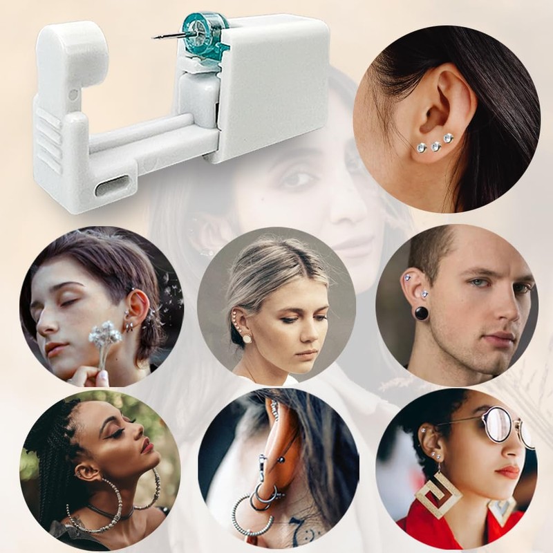 6 Pack Ear Piercing Kit, Disposable Ear Piercing Gun, Self