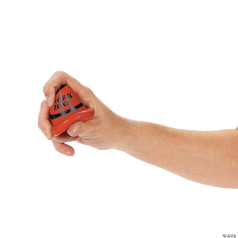 Orange Work Zone Cone Stress Toys - 12 Pieces