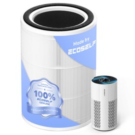 Ecoself Genuine Ecoself Air Purifier Replacement Filter for HAP604, 3-In-1 Air Filter with Efficiency Activated Carbon Filtration System, 1 Pack, White