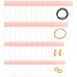 PIGIAOKA 40PCS Eva Jewelry Bag, Anti Tarnish Clear Jewelry Storage Bags Pouches Ring Earrings Bracelet Watches Jewelry Zipper Bag, No Yellowing and No Odors (Four Sizes)