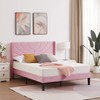 VECELO Queen Size Bed Frame Upholstered Platform with Fabric Headboard/Wooden
