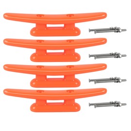 Orange Nylon Boat Cleat 6 Inch, 4 Pack Dock Cleat with Hardware, Boat Dock Cleats Rope Cleat for Marine, Boats,Kayak,Canoe,Deck,Nautical Décor,Home Decor