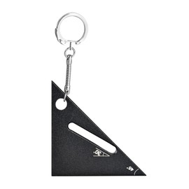 Triangular Ruler, Circular Saw Ruler for Woodworking, Right Angle Ruler, Aluminum Alloy Woodworking Triangle, Small Mini Measuring Tool, Includes Key Holder, Easy to Read Construction Drafting, Strong