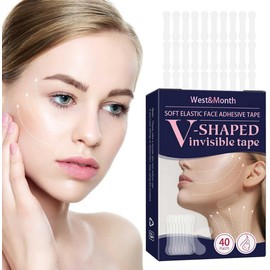 40 Parches V Invisibles Estiramiento Facial Elimina Arrugas Bolsas de Agua Levantamiento Facial Rejuvenecedora Lifting