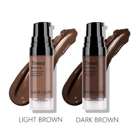 2 Colors Long Lasting Eyebrow Gel Set with Eyebrow Brushes for Waterproof Eyebrow Makeup, Eyebrow Tint Corrector Kit, Intense Brow Color Wax Cream, 2 * 6ml/0.20Fl Oz