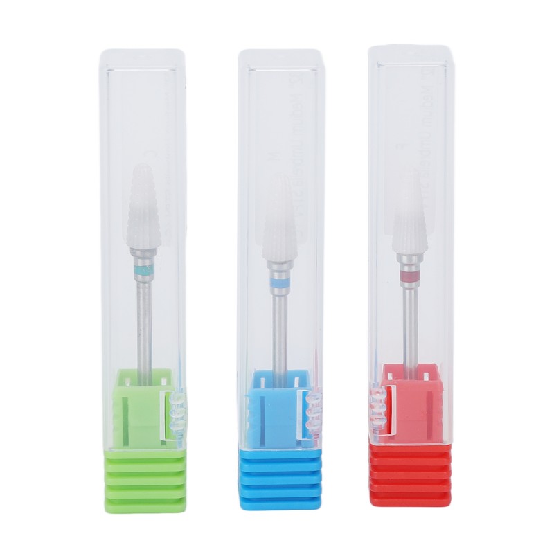 3pcs Ceramic Nail Drill Bit Set Gel Removal Nail Polishing