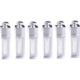 6 transparente Lipgloss-Tuben, 3 ml, leere Lipgloss-Röhren, Behälter, transparent, nachfüllbar, Lippenbalsam-Flaschen, transparente Mini-Lippenstift-Behälter für DIY-Make-up, Make-up