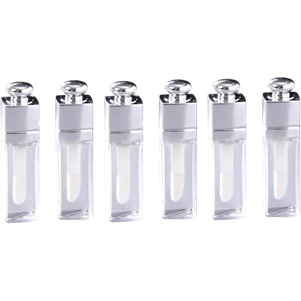 6 transparente Lipgloss-Tuben, 3 ml, leere Lipgloss-Röhren, Behälter, transparent, nachfüllbar,