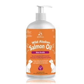 Wild Alaskan Salmon Oil for Pets - Pure Fish Omega 3 Liquid Dog & Cat Food Supplement Supports Skin, Coat, Joints, Immune System & Heart Health Natural Allergy EPA + DHA Essential Fatty Acids 8.5oz