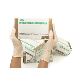 Disposable Latex Gloves, Powder-Free, Non-Sterile Disposable Gloves, Examination Gloves, White, Large, Box of 100
