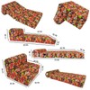 Danfuton Red Tropical Flowers Sleeper Chair Folding Foam Bed Mattress