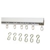 Ceiling Curtain Track Set with Wheeled Carriers and Hooks (10'