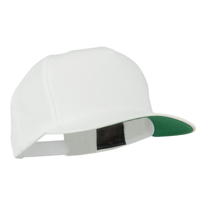Yupoong 5 Panel Flat Bill Twill Snapback Solid Cap -