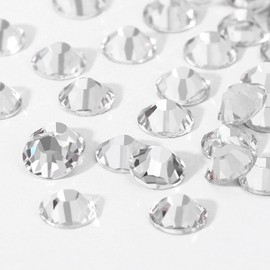 Novani Rhinestones 3000Pcs Flatback Crystal Round Loose Gemstones Glass Rhinestones for Crafts Makeup Nail Art Clothes Shoes DIY Decorations(SS8, 2.3-2.5mm,Crystal Clear)