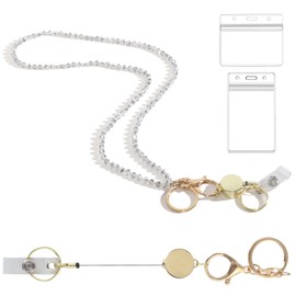 ID Badges and Keys Lanyard, Beaded Lanyards for Women and Teacher, Retractable Cute Lanyard for use in Schools, Hospitals, Offices and Cruise Ships