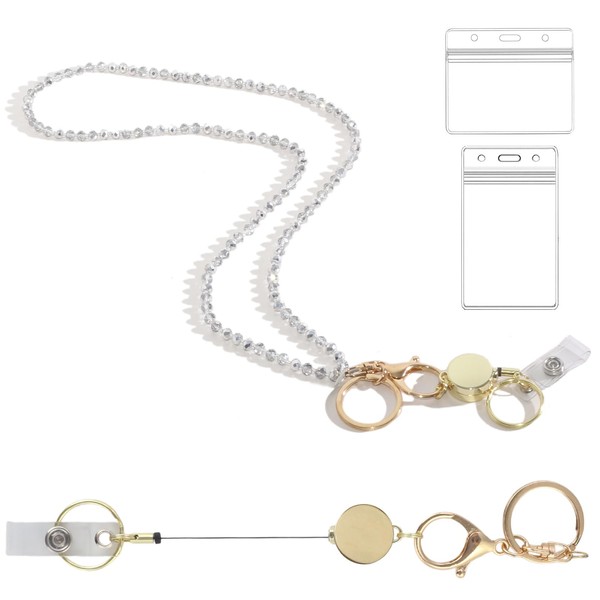 ID Badges and Keys Lanyard, Beaded Lanyards for Women and