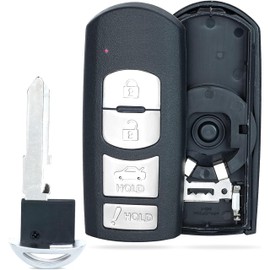 Teenpull Replacement Remot Fit for Mazda Key Fob Shell Case Cover - Premium Car Shell Replacement for Mazda 3, 6 (2014-2018) - Durable 4 Button Key Housing, Compatible with FCC ID: WAZSKE13D01