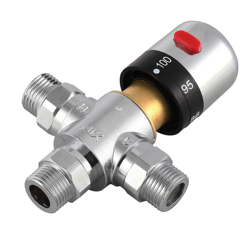 TreMax Thermostatic Mixing Valve - Hot & Cold Water Mixer,
