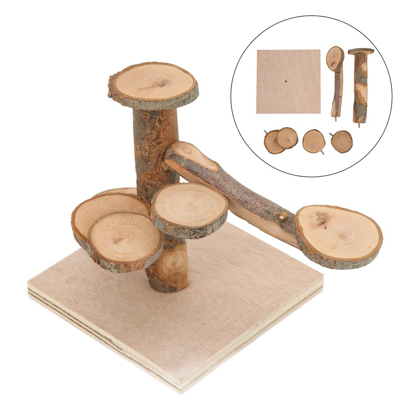 Wooden Hamster Platform Toy Hamster Playground Stand Rotating Ladder for