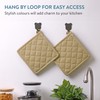 JEMIDI Pot Holder Set, Beige, Heat Resistant Cloths, Set of