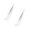 Aoje Link Curved Stainless Steel Tweezers 2pcs Silver