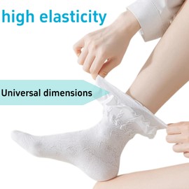 Will Like 2 Pairs of Women's Socks with Ruffles, Women's Lace Socks Ballet Socks, Ruffle Socks, Cotton Socks for Women and Girls, Breathable (DE/NL/SE/PL, Numeric, 2, Black), black