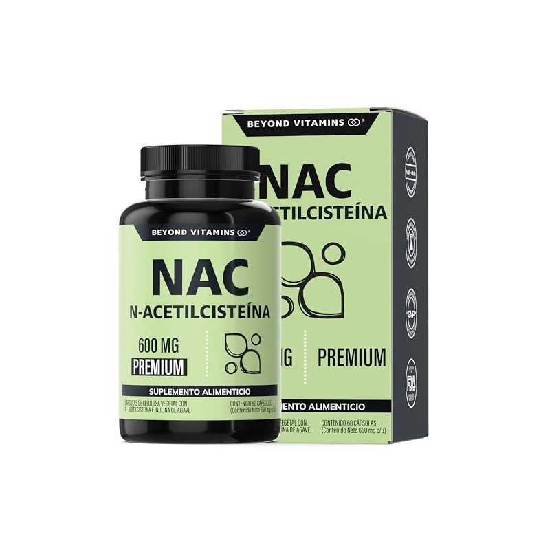 Beyond Vitamins Nac Acetil Cisteína 600mg Ultra Inulina Agave Acetyl