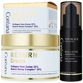 Koreana Return Cream 100ml + The Black Premier Real Caviar Ampoule 50ml / 코리아나 리턴 크림 100ml + 더 블랙 프리미어 리얼 캐비어 앰플 50ml