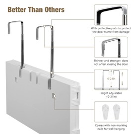 Dripex 3 Way Mirror with Led Lights for Men or Women, 360° Trifold Self Haircut Mirror with Height Adjustable Hooks, for Makeup, Styling, Shaving, Braiding, Dye Hair (White with Led)