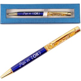 Ernestine - Kugelschreiber Papi in Gold – Geschenk zum Großvater – Geschenkidee zum Geburtstag – personalisierte Stifte für Opa – Geschenke zum Großvater – Weihnachten – originelle Ankündigung der
