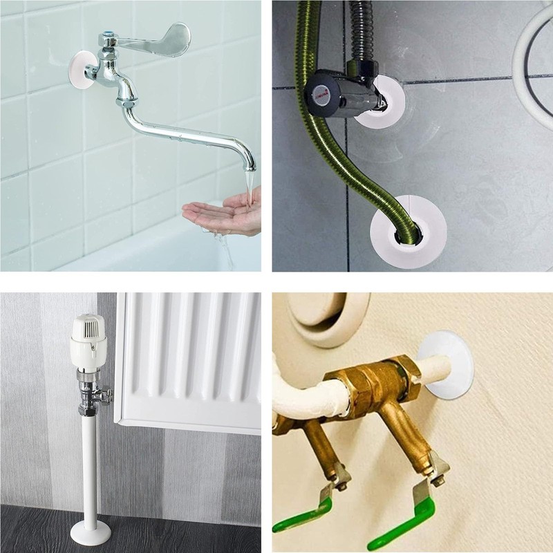 10 Pcs Radiator Pipe Cover, White Plastic Pipe Covers Sleeve,