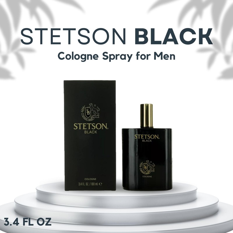 Stetson Black Cologne for Men Spray 3.4 Ounces