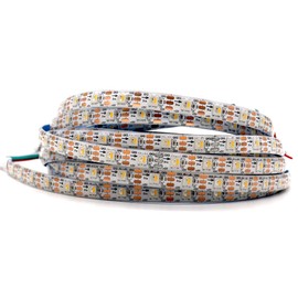 SVFISHKK DC5V SK6812 Similar WS2812B RGBWW Warm White 60leds/Pixels/m Individually Addressable 4Color in 1LED Dream Color (RGB+Warm White, 16.4ft(5m) 300leds IP65) (No Adapter or Controller)