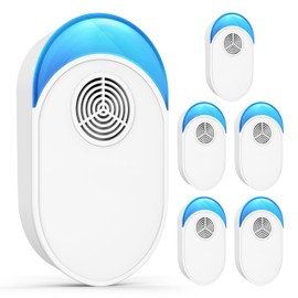 2025 Upgraded Ultrasonic Repeller 6 Packs, Indoor Ultrasonic and Repellent for Roach, Rodent, Mouse, Bugs, Ant, Mosquito, Mice, Spider, Electronic Plug in Pest Control