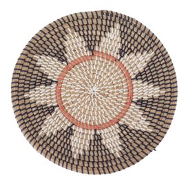 Round Grass Wall Ornaments 35cm Diameter Hand Knitting Hanging Woven Wall Baskets for Living Room Kitchen Style 2
