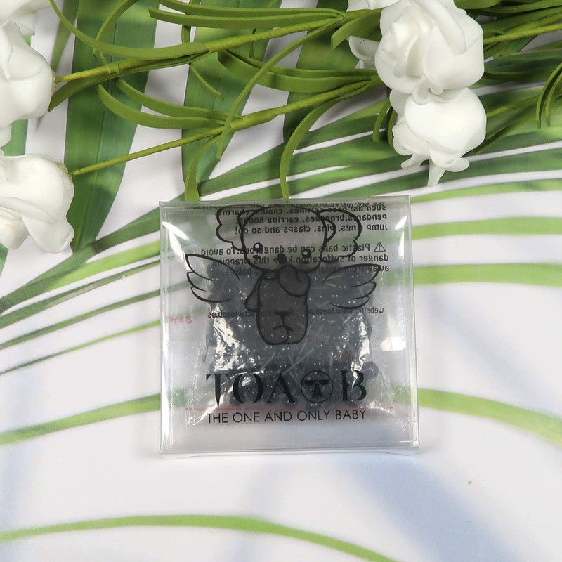 TOAOB 150pcs Black Glass Eyes 4mm Beans Needle Doll Eyeballs