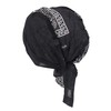 Black Paisley Zandana Tie Bandana Style Fitted Skull Cap Biker